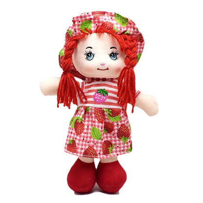 Cute 25cm Rag Dolls with Hat Cartoon Soft Kawaii Fruit Skirt Hat Girls Stuffed Plush Sleeping Toy Birthday Christmas Gifts