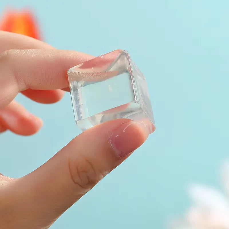 Fidget Toy Mini Squishy Toys Mochi Ice Block Stress Ball Toy Kawaii Transparent Cube Cat Paw Fish Stress Relief Squeeze Toy