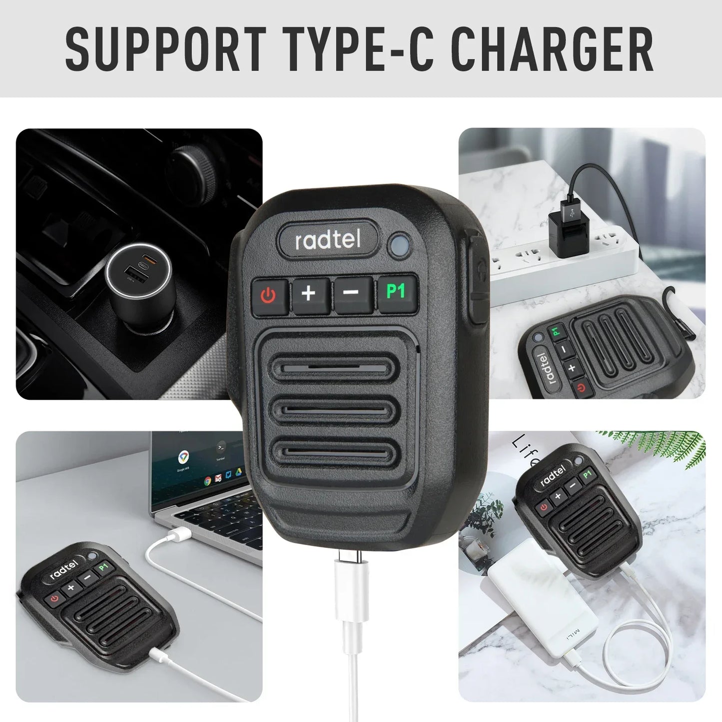 Two Way Radio Wireless Bluetooth Speaker Mic, Handheld Shoulder Microphone for Baofeng  Quansheng UV-K5 Radtel RT-470X RT-900