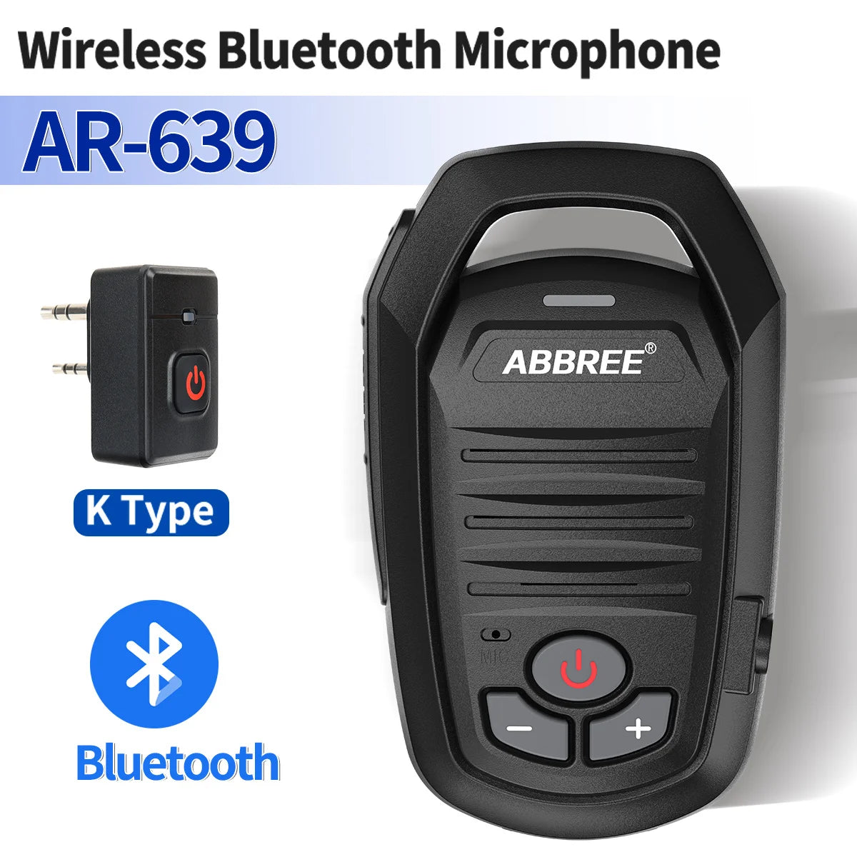 ABBREE Wireless Bluetooth Speaker Microphone Handheld Mic For Baofeng UV-28 UV-21 PRO UV-32 Quansheng UV-K6 TK11 Walkie Talkie