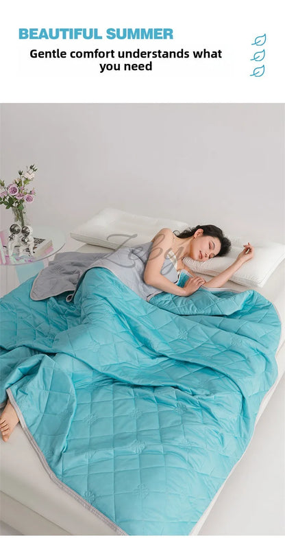 Grade A Cooling Summer Blanket for Bed Soft Breathable King Summer Quilt Queen Air Condition Comforter Lightweight Cool Duvet