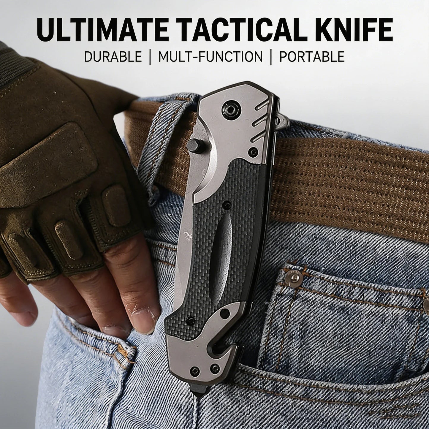Portable Multifunctional Folding Survival Knife with Sharp Pocket Knife Suitable for Outdoor Camping and Wilderness Survival