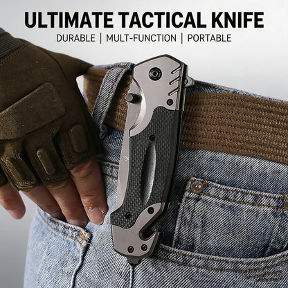 Portable Multifunctional Folding Survival Knife with Sharp Pocket Knife Suitable for Outdoor Camping and Wilderness Survival