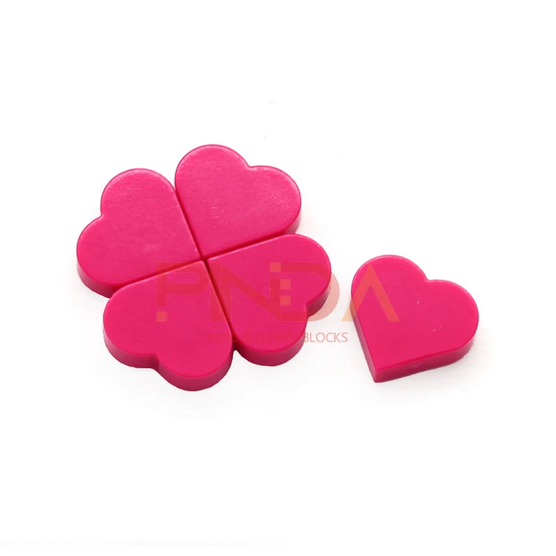 100pcs MOC 39739 Tile Round 1x1 Heart Building Blocks Sets Love Peach Compatible with Educational Creative Kids Children Toys