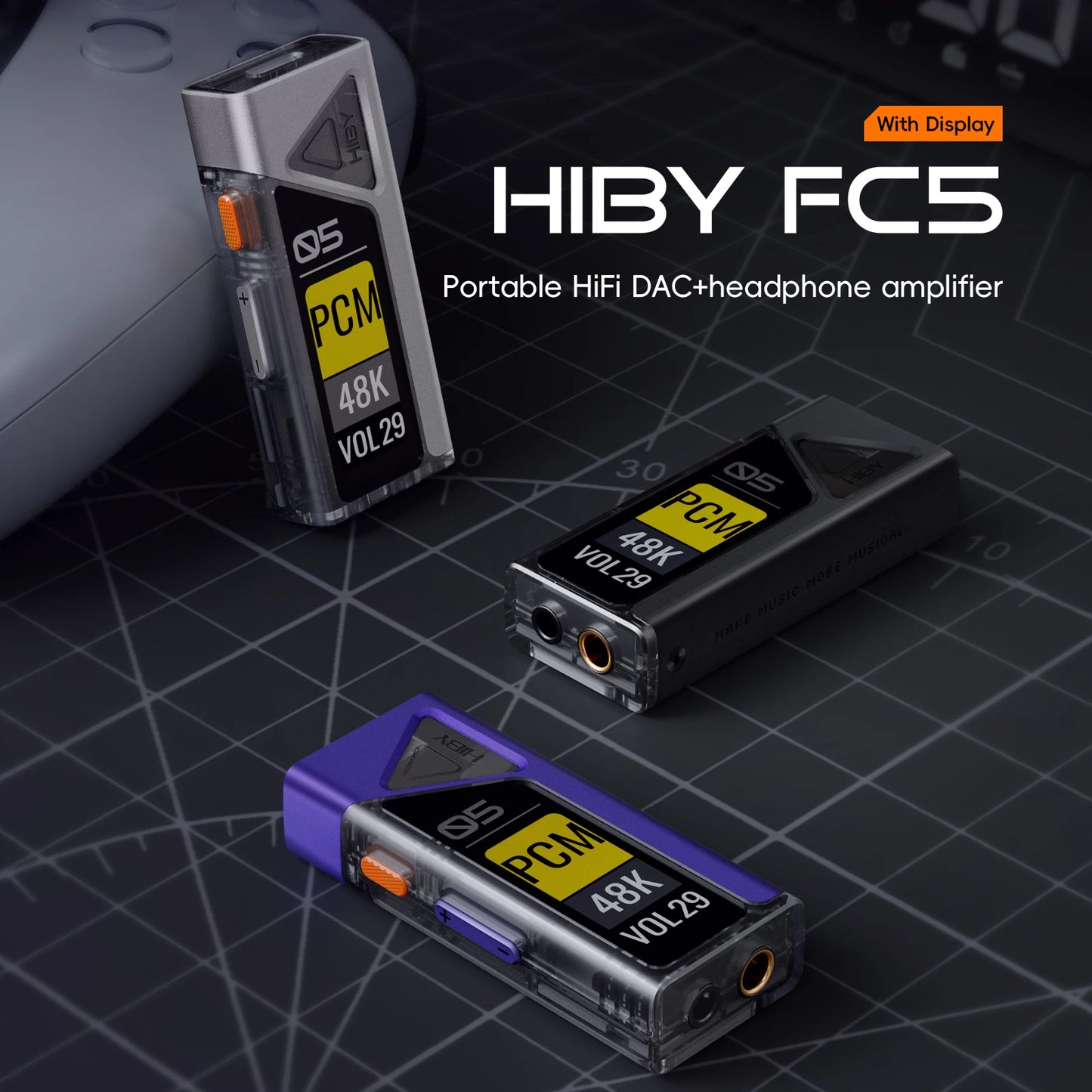 HiBy FC5 HiFi USB DAC Headphone AMP Dual flagship CS43198 DACs Dual SGM8261-5 Amplifiers DSD512 PCM 768kHz/32bit MQA 8x 245mW