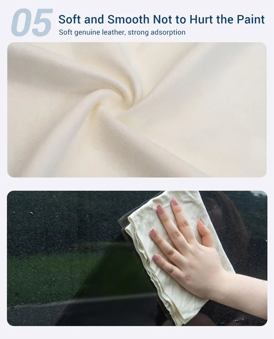 SEAMETAL Car Care Cleaning Towel Natural Sheepskin Quick Drying Cloth Super Absorbent Washing Towels Car Wash Tool Accessories