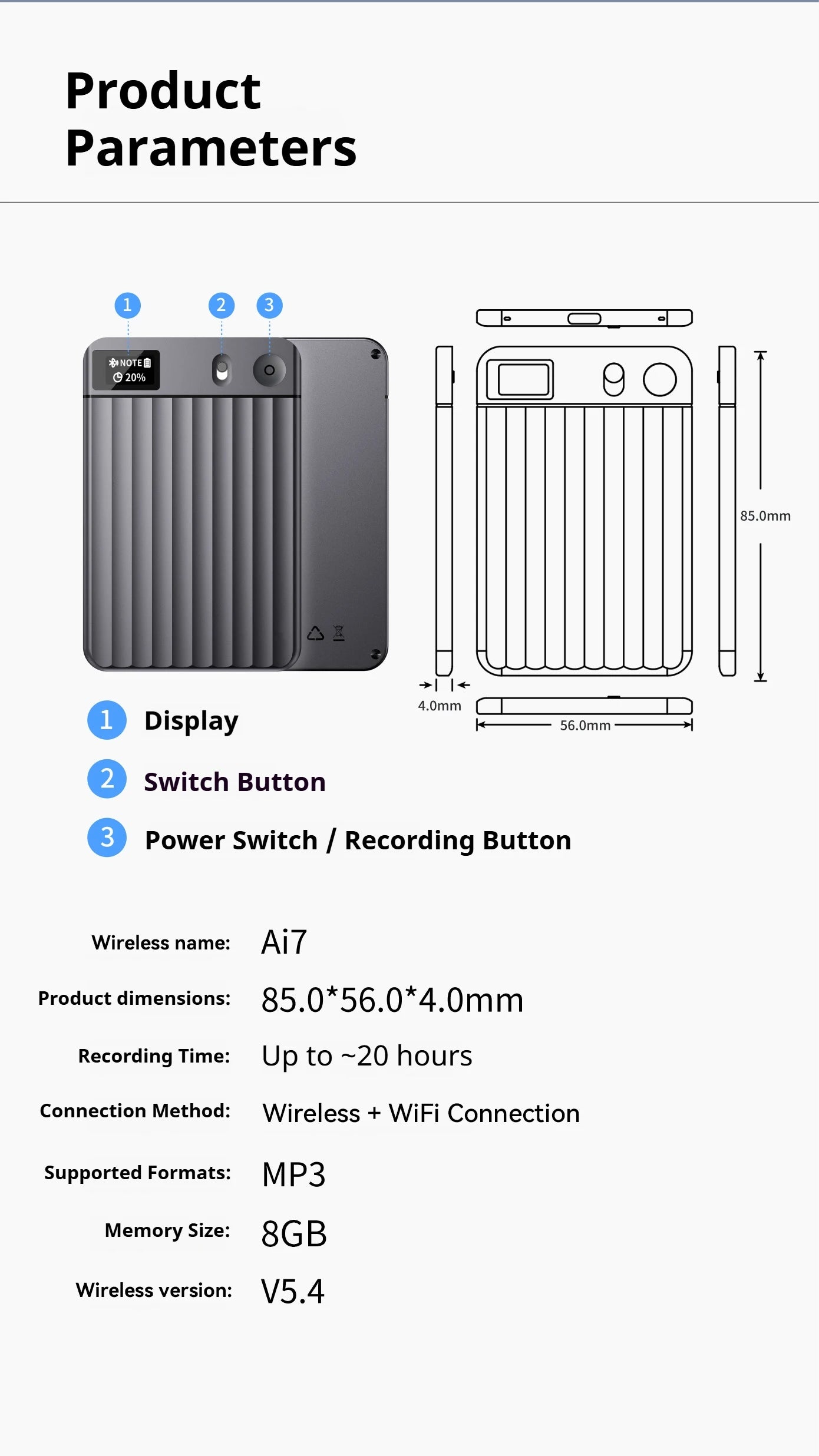 LIGE AI Voice Recorder GPT Intelligent APP Control Audio Mind Map Real Time Transcription Translate Summary Phone Call Recording