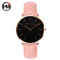 Hannah Martin Hot New Ms Fashion Simple Quartz Movement Watch High Quality Leather Strap Waterproof Lady Watch Relogio Feminino