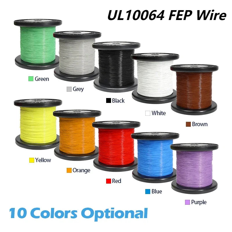 10-100M FEP Insulated 10064 PTFE Wire 40/36/34/32/30/28/26AWG Ultra Fine Micro Litz Wires Solder High Conductivity Copper Cable