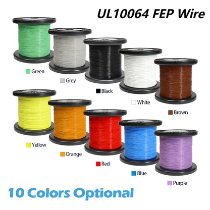 10-100M FEP Insulated 10064 PTFE Wire 40/36/34/32/30/28/26AWG Ultra Fine Micro Litz Wires Solder High Conductivity Copper Cable