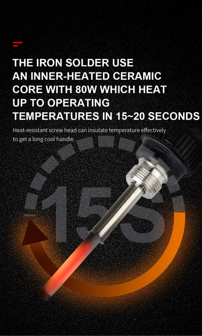 JCD 80W Digital Electric Soldering Iron Kit Temperature Adjustable 220V 110V Welding Tools Ceramic Heater Soldering Tips Rework