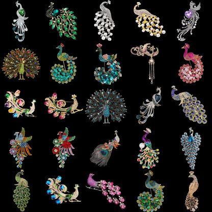 Baroque Luxury Peacock and Phoenix Design Brooches for Men and Women, Jewelry, Fashion Accessories, and Party Gifts