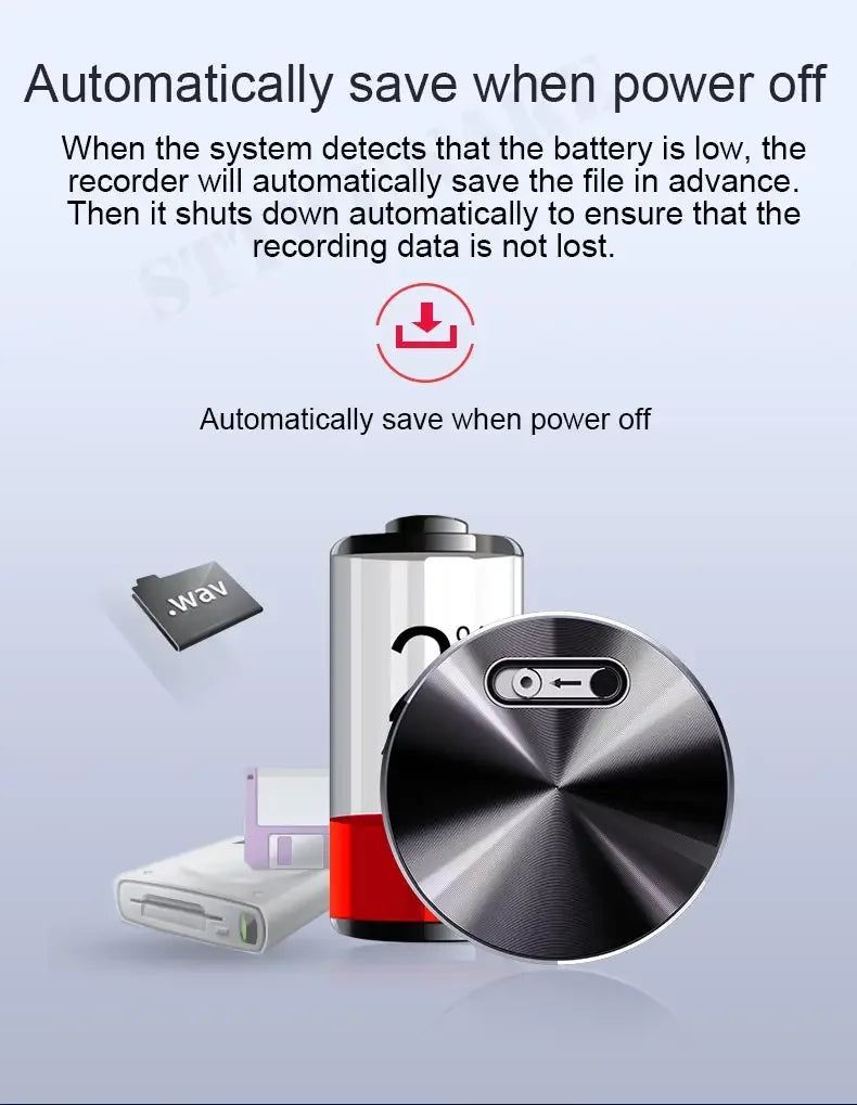 Built-in Magnet Mini Voice Activated Recorder Small Digital Audio Recording Device Sound Dictaphone STTWUNAKE