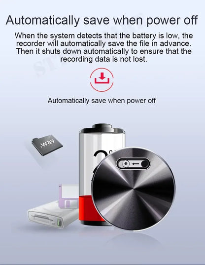 Built-in Magnet Mini Voice Activated Recorder Small Digital Audio Recording Device Sound Dictaphone STTWUNAKE