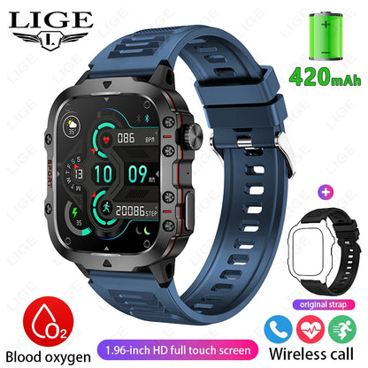 LIGE 2025 dla Xiaomi Wojskowy Smartwatch Męski IP68 5ATM Zewnętrzny Sportowy Monitor Fitness i Zdrowia 1.81 Cala Rozmowy BT Smartwatch