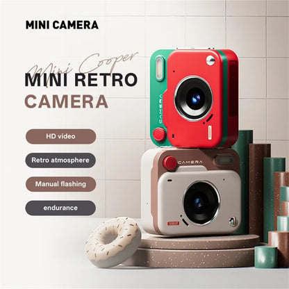 2025 New Thumb Pocket CCD Digital Camera HD Retro Mini Camera Portable Keychain Camera Outdoor Travel Photo Recorder Gift