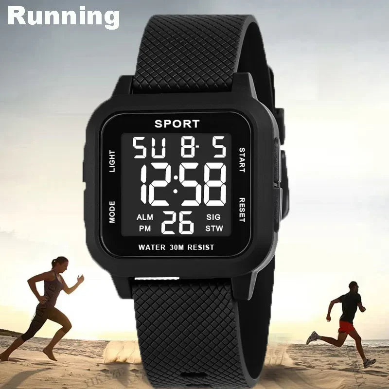 YIKAZE Sports Watch for Men Luminous Waterproof Men's Sport Watches Outdoor Military Clock Student LED Electronic Wristwatch