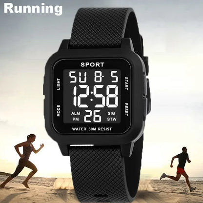 YIKAZE Sports Watch for Men Luminous Waterproof Men's Sport Watches Outdoor Military Clock Student LED Electronic Wristwatch