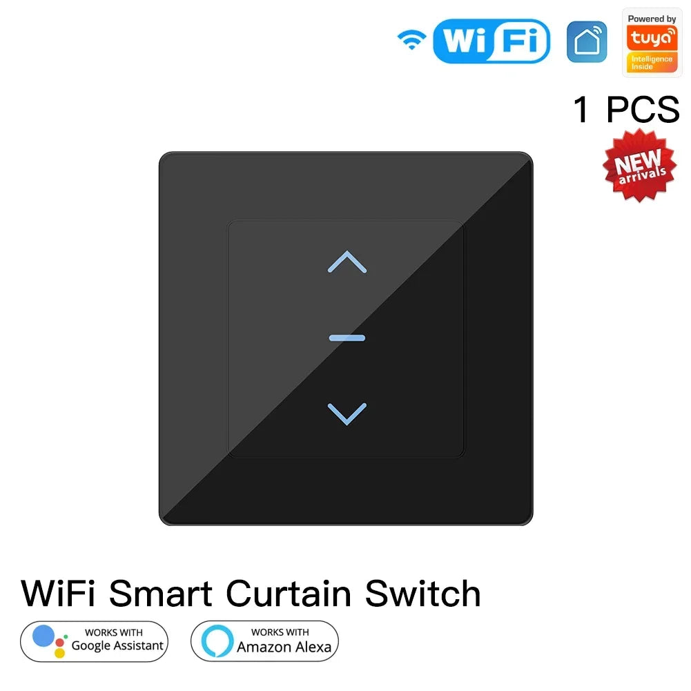 MOES Touch Design WiFi Smart Curtain Switch for Motorized Curtains and Roller Blinds work with Tuya Smart Life App Alexa Google