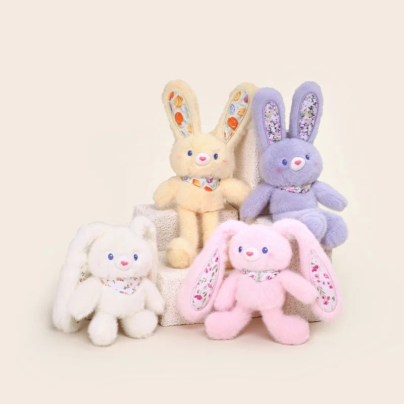 30cm Cute Pull-out Rabbit Plush Toy Keychain Creative Plush Ear Pulling Bunny Pendant Bag Charm Kids Stress Relief Gift