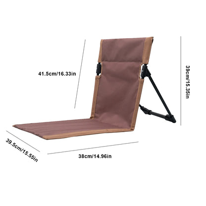 Foldable Stadium Seat Without Legs Lightweight Camping Chair with Backrest Compact Beach Lounger for Stadium Balcony