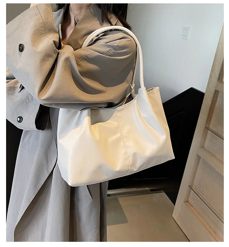 Fashion Women's Bag Large Capacity Tote Daily Commute Women's Shoulder Bag Black Soft PU Leather Handbag Shopping