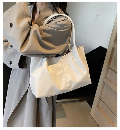 Fashion Women's Bag Large Capacity Tote Daily Commute Women's Shoulder Bag Black Soft PU Leather Handbag Shopping