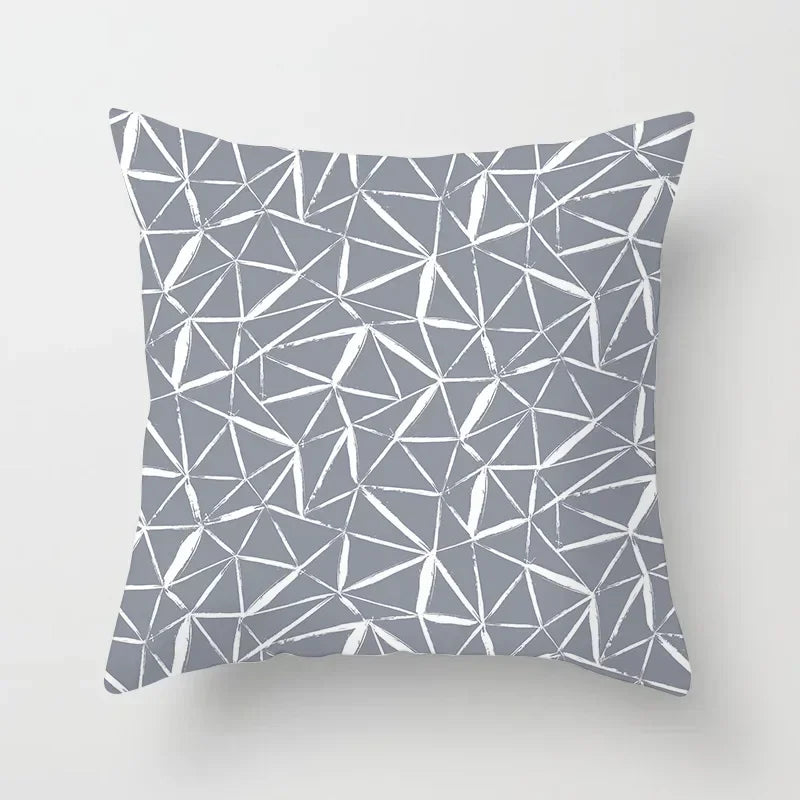 European Gray Pillowcase Geometric Pillow Cover Sofa Cushion Cover Garden Throw Pillows Hotel Outdoor Cushions car Chair 45X45cm