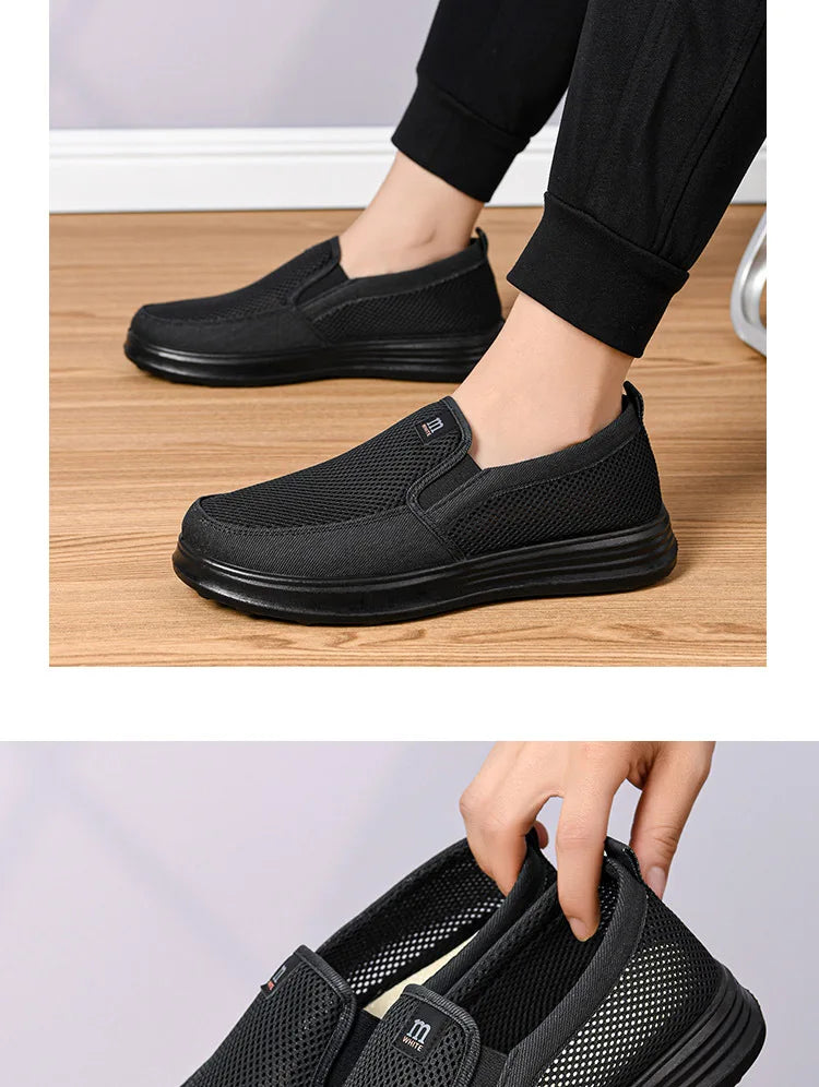 Summer Breathable Men's Mesh Shoes, One Foot Cloth Shoes, Anti Slip Soft Soled Casual Shoes