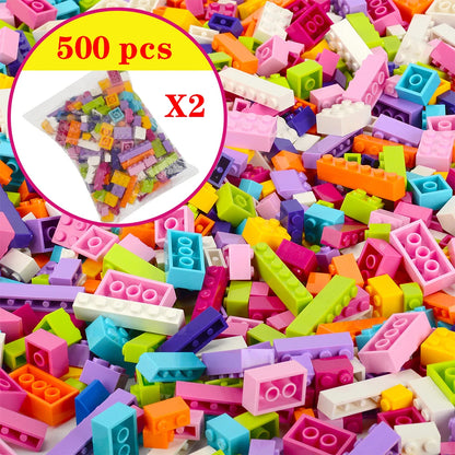 1000 Pcs Parts 500 Pieces Creative Designer DIY Toys Boy Girl Friend Model Building Blocks MOC Classical Bricks Christmas Gift