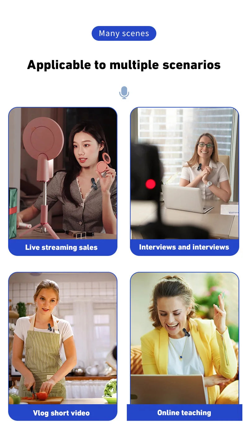 Wireless Microphone Bluetooth 2.4G Portable Audio Video Recording For Conferences Live Media Outdoor Gaming Phone Mic 2025
