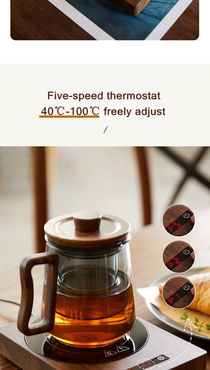 100°C Cup Heater Mug Warmer Hot Tea Makers Automatic Warmer Coaster 5 Gear Temperature Cup Heaters Coffee Milk Tea Heating Pad