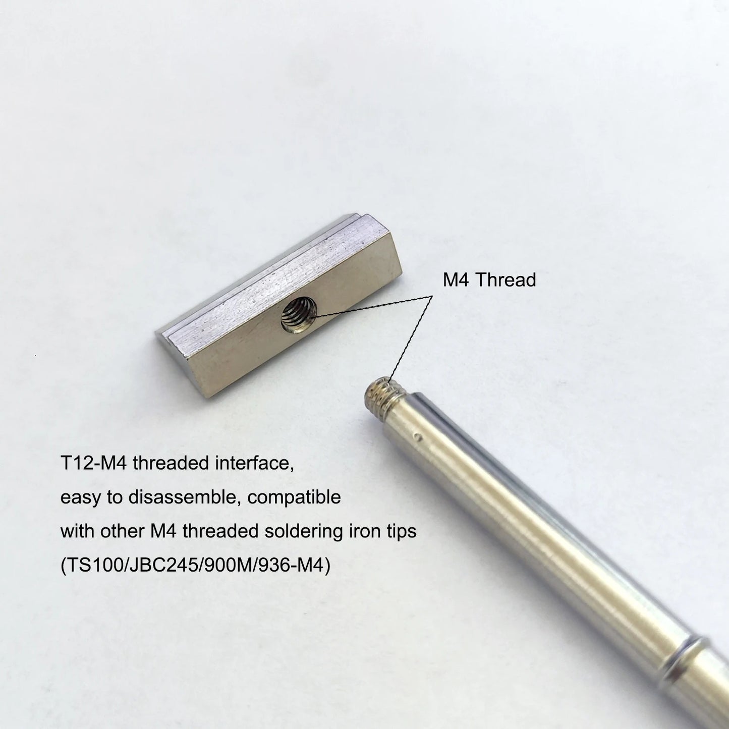 T12 T-shaped Iron compatible with FX-951 soldering station T12-1401/1402/1403/1404/1405 Heating Core Efficient Heat Conduction