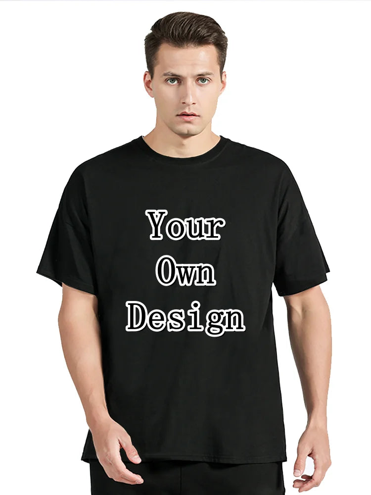 Men's Custom T-shirt With Your Own Logo Text And Photo Printed On The Front And Back Tshirt Costume Graphic Tee Tops