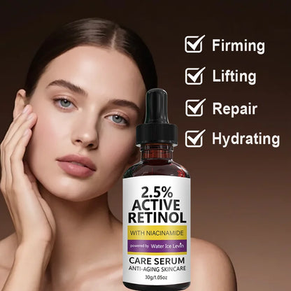 2.5% Active Retinol Care Serum - Anti-Aging, Moisturizing, Brightening with Niacinamide & Kojic Acid