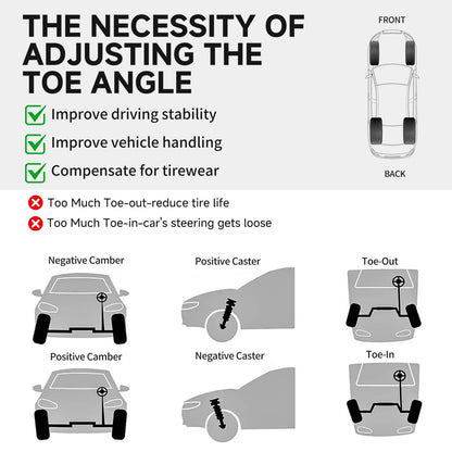 2PCS Wheel Alignment Tool Automotive Car Wheel Alignment Tool Kit No Caliper Removal Front End Alignment Tool