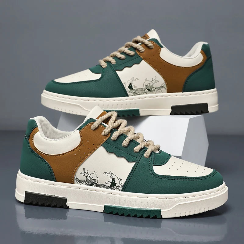 Fashionable Multifunctional Anti Slip and Wear-Resistant Casual Skateboarding Shoes Designed Specifically for Men, Men's Lightwe