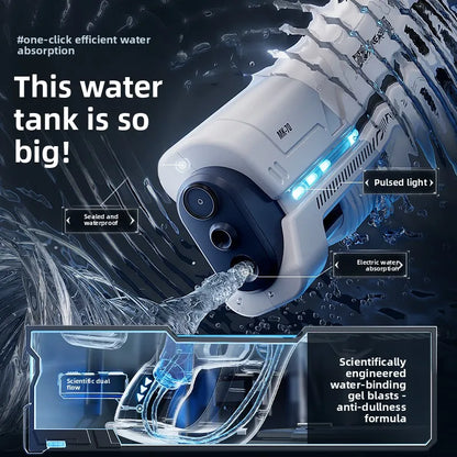 Large Electric Water Gun Toy with Light Big Capacity Automatic Water Water Spray Pistol Summer Outdoor Toy for Adult Boy Gift