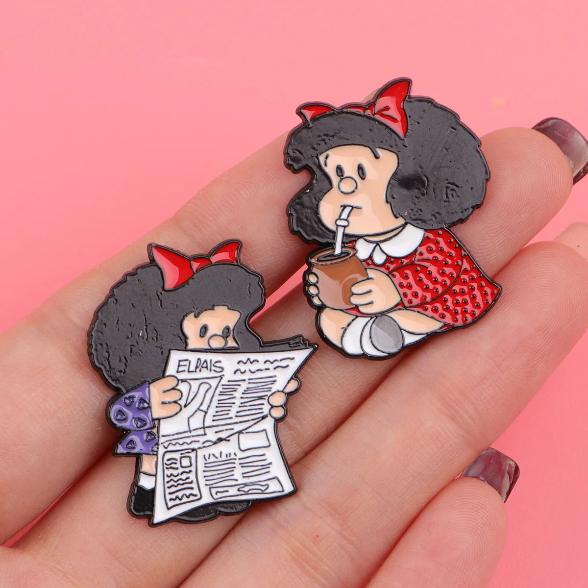 5pcs Cute Girl Enamel Pin Set Cartoon Badges on Backpack Women's Brooches Hat Lapel Pins Cosplay Accessories Toys Gifts
