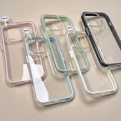 Luxury Candy Color Frame Clear Back Phone Case For iPhone 17 16 15 14 13 12 Pro Max 11 16PLUS 17 Acrylic Shockproof Bumper 2030