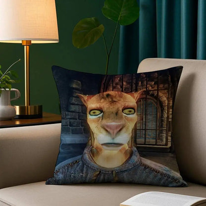 Hey You Youre Finally Awake Skyrim Meme Pillow Case Cozy Plush Pillow Cover Double Side Printed – Home Gift for Bedroom Decor