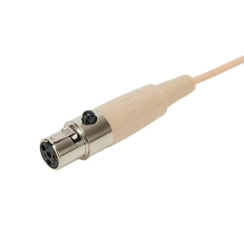 Beige Headset Mic Wireless Double Earhook Headworn Microphone 3.5mm 3 Pin Amplifier Voice Speaker Microphone Accessories