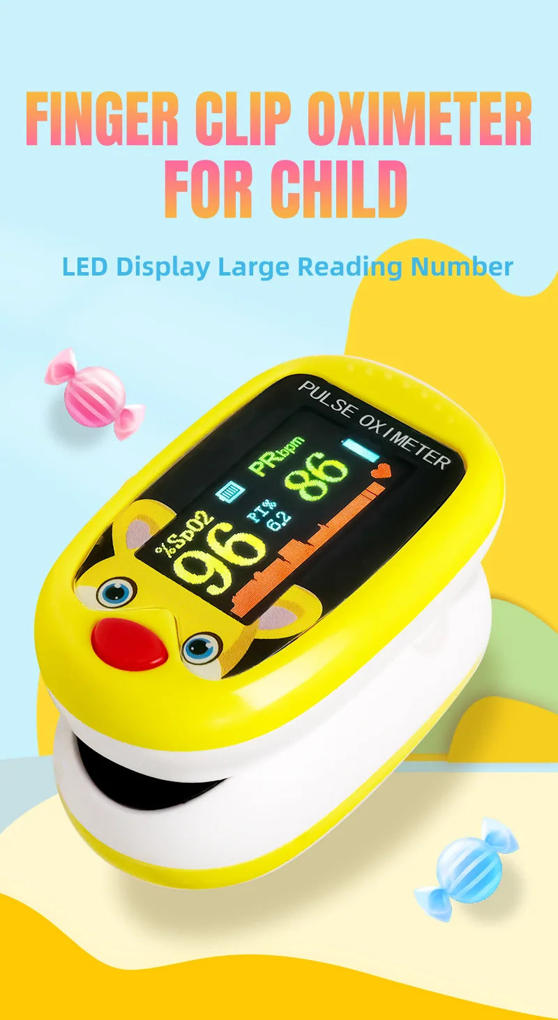 USB Pediatric Oximeter Finger Blood Oxygen Monitor for Children Pulse Oximeter OLED Digital Oximetro Home Medical
