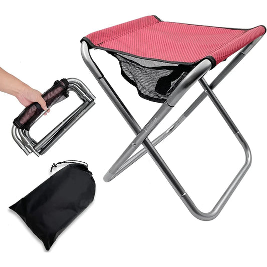 Folding Camping Stool Portable Aluminum Alloy Lightweight Foldable with Carry Bag for Fishing Outdoor Camping Hiking and BBQ
