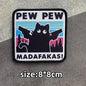 PEW PEW Madafakas Gun Tactical Morale Badge Patch Black Cat It's Fine Armband Fabric Patches Funny Hook & Loop  Backpack Emblems