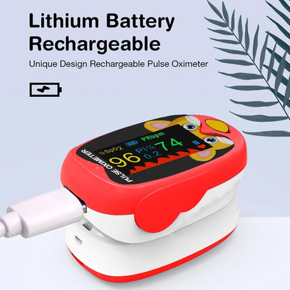 Rechargeable Child Finger Pulse Oximeter TFT Display Strap Lanyard Blood Oxygen Saturation Meter Children Kids Oximetro SPO2