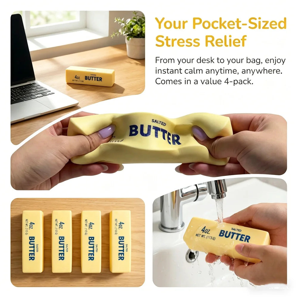 10pcs new Cute Butter Squishy Toy Super Soft Slow Rising PU Stress Relief Toy for Kids Adults Home Office Anxiety Squeeze Toy