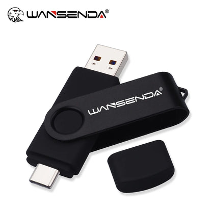 WANSENDA TYPE C USB 3.0 Pendrive Metalowy Pen Drive 512GB 256GB 128GB 64GB 32GB 16GB Pamięć USB 2 W 1 Szybkie Pendrive'y