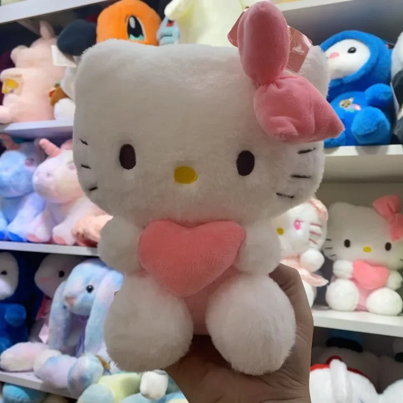 22cm Sanrio Hello Kitty Plush Doll Toy Cartoon Girls Soft Stuffed Animal Kuromi Pillow Doll My Melody Cinnamoroll Doll Gift Toys