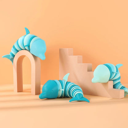 Stress Relief Toys Fidget Toys Kids Adults Funny Buckle Slug Dolphin Shark Anxiety Antistress Squishy Toy Keychain Accessories